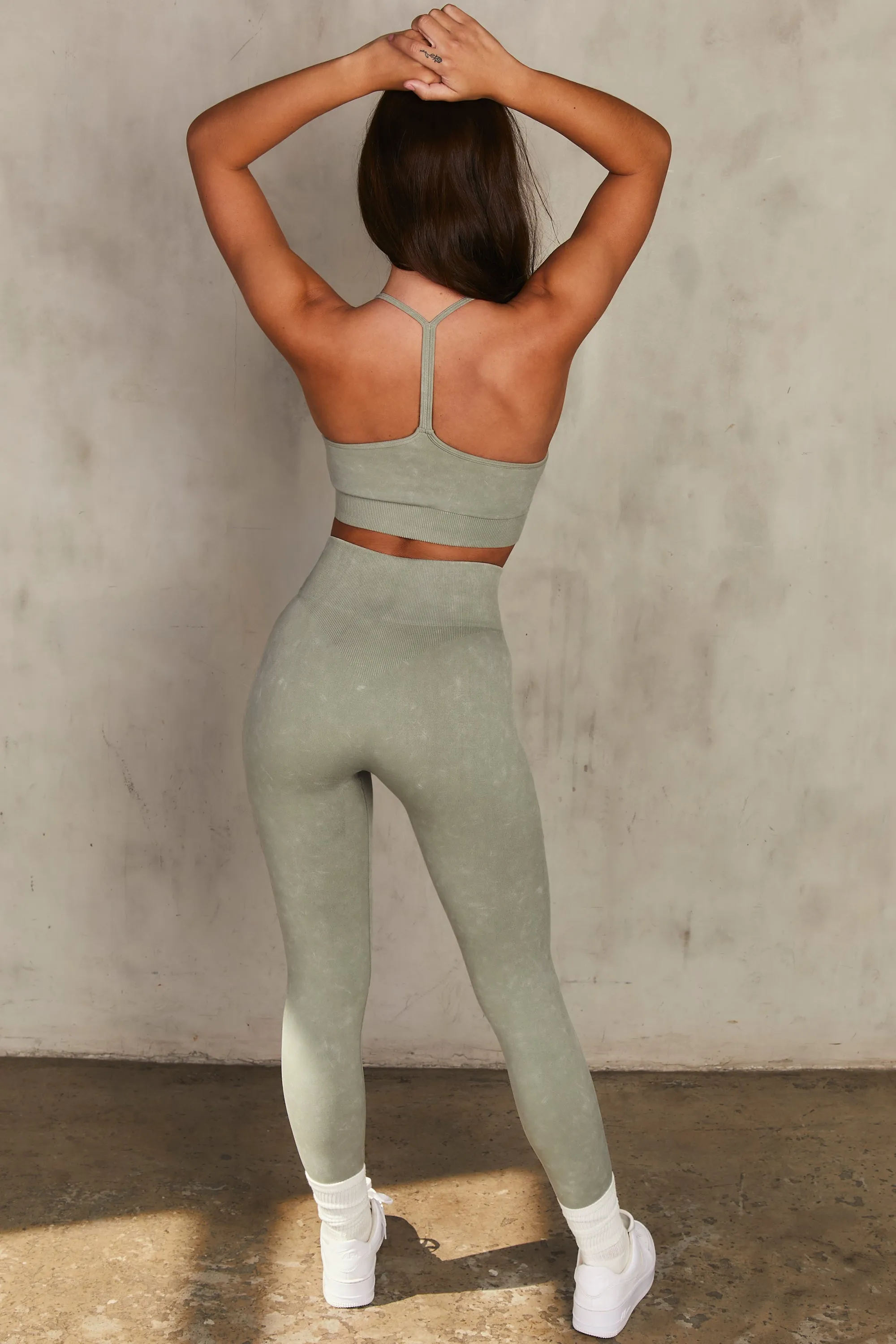 Oxygen Seamless Acid Wash Sports Bra in Sage sold by Oh Polly product image thumbnail 4