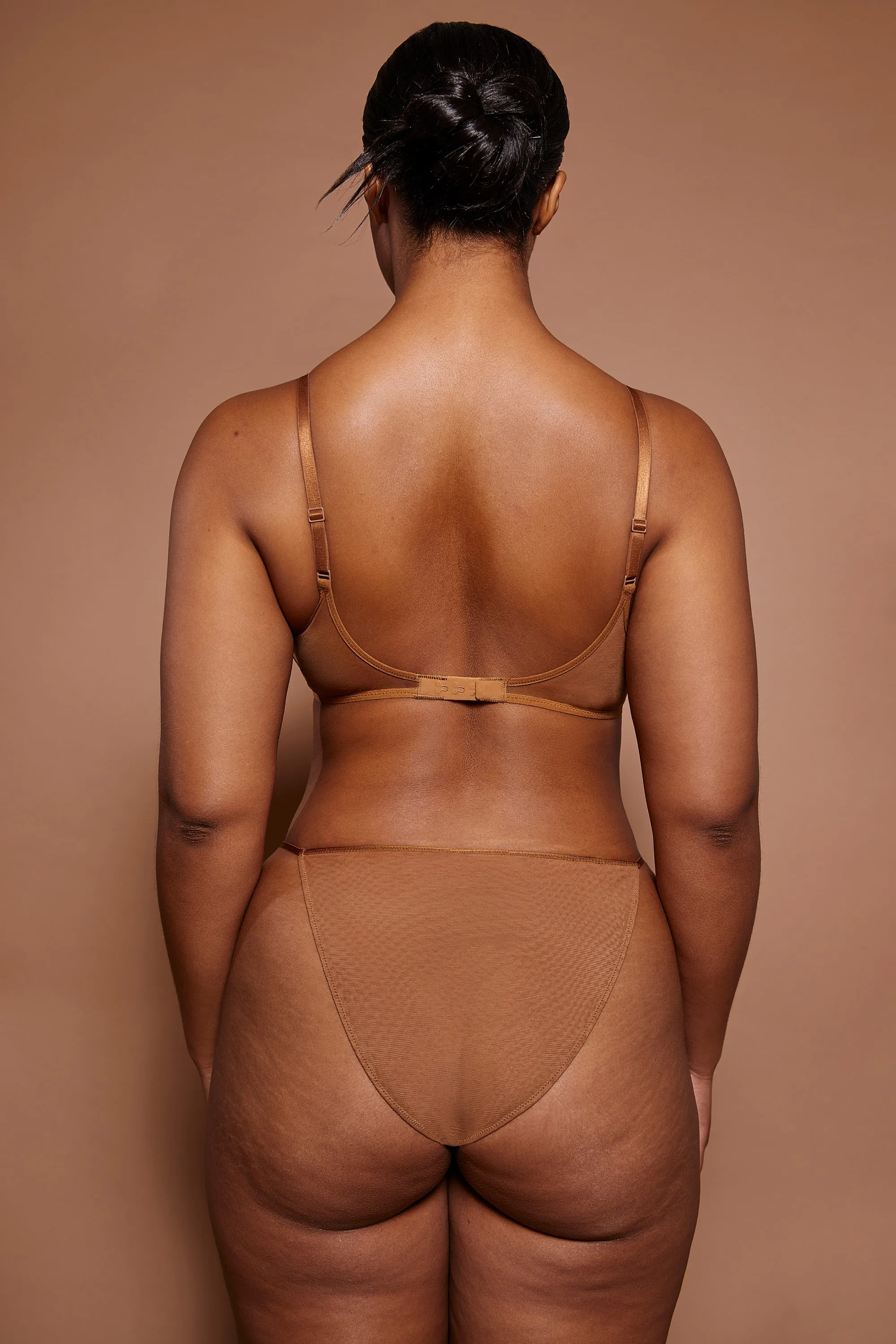 Soft Mesh Single Layer Triangle Bra in Almond sold by Oh Polly product image thumbnail 3