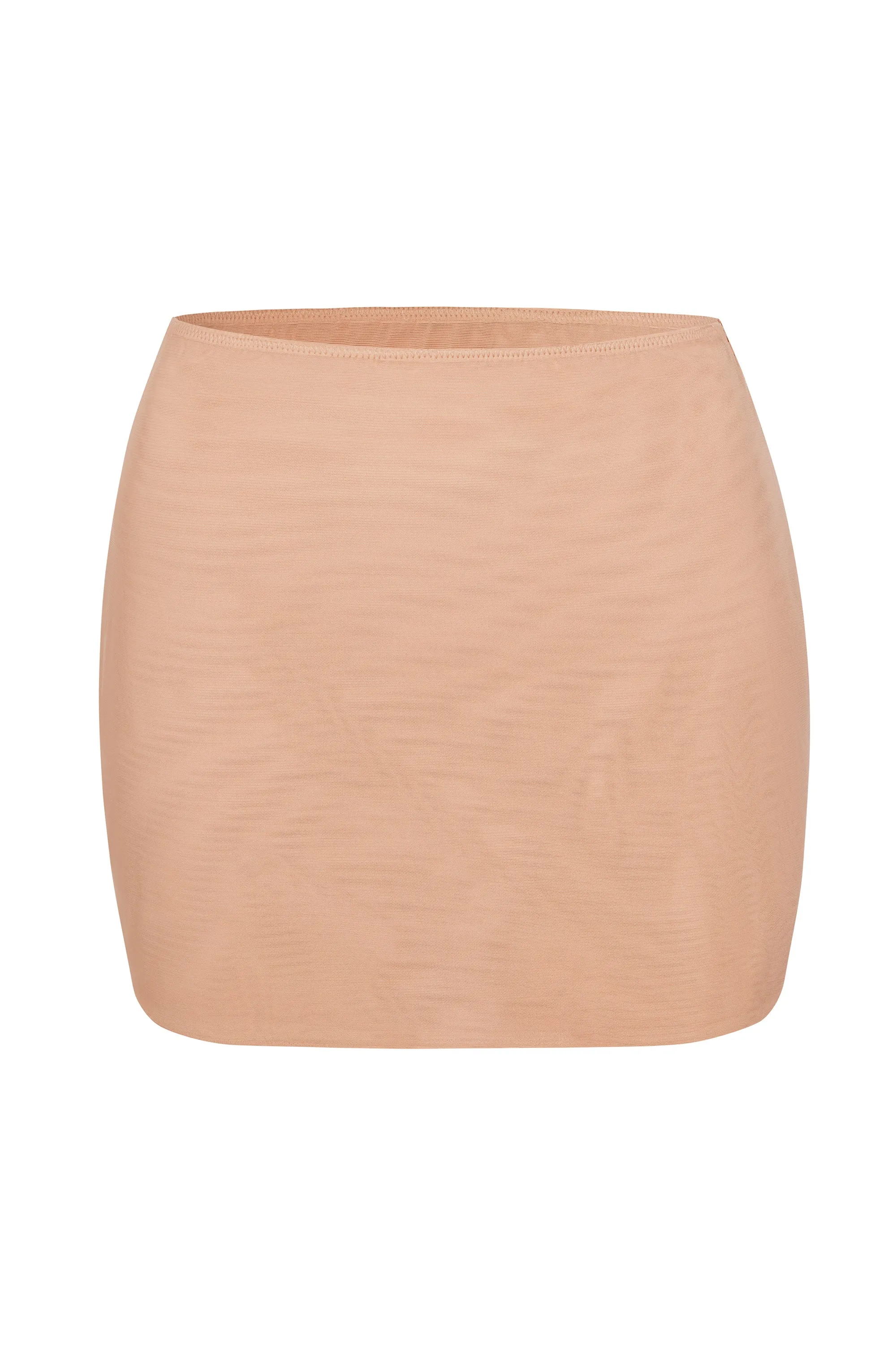 Soft Mesh Low-Rise Micro Mini Slip Skirt in Warm Peach sold by Oh Polly