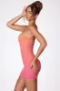 Embellished Strapless Mini Dress in Red and Orange Ombré sold by Oh Polly