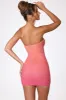 Embellished Strapless Mini Dress in Red and Orange Ombré sold by Oh Polly