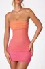 Embellished Strapless Mini Dress in Red and Orange Ombré sold by Oh Polly