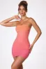 Embellished Strapless Mini Dress in Red and Orange Ombré sold by Oh Polly