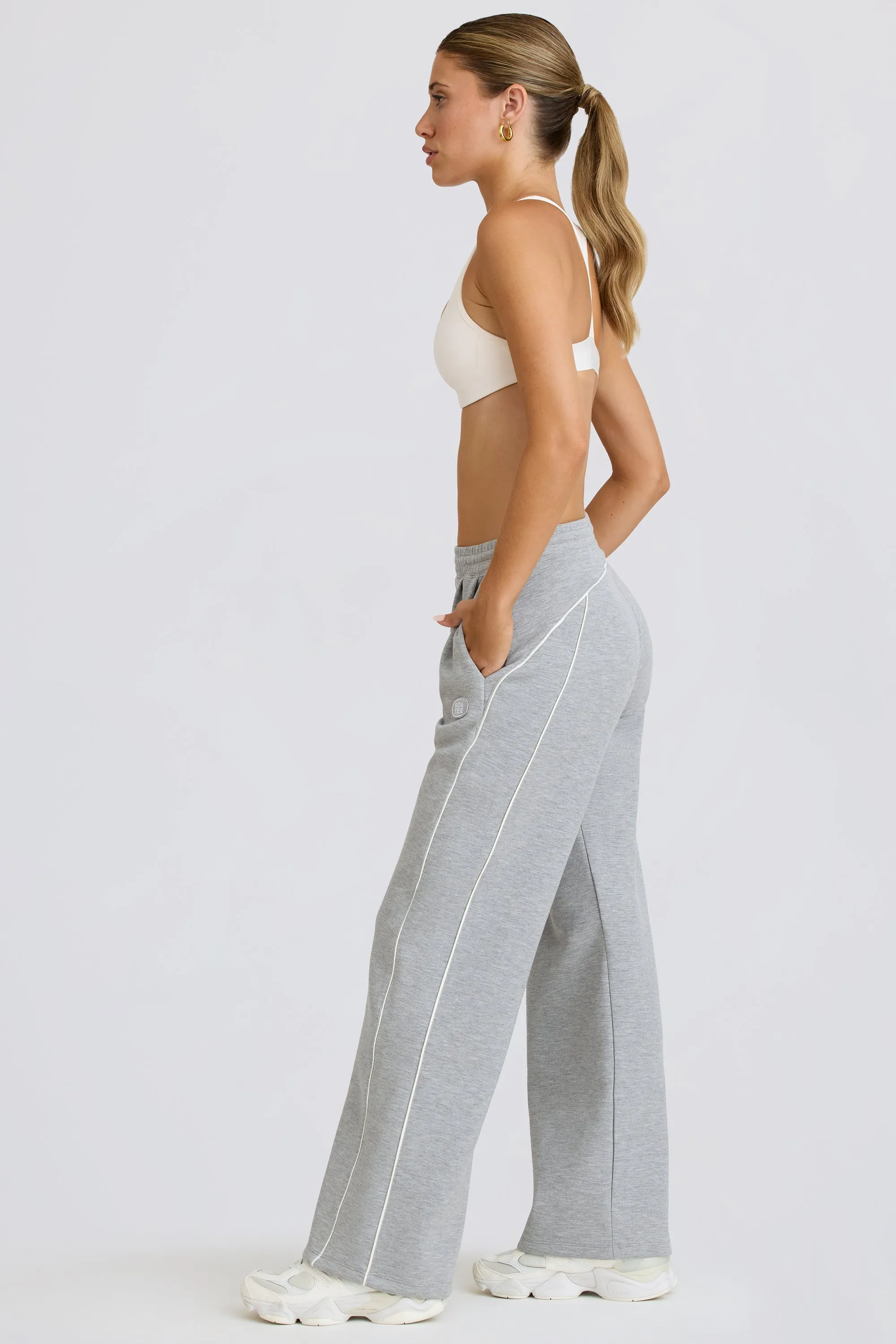 Tall Mid-Rise Straight-Leg Joggers in Grey Marl sold by Oh Polly product image thumbnail 3
