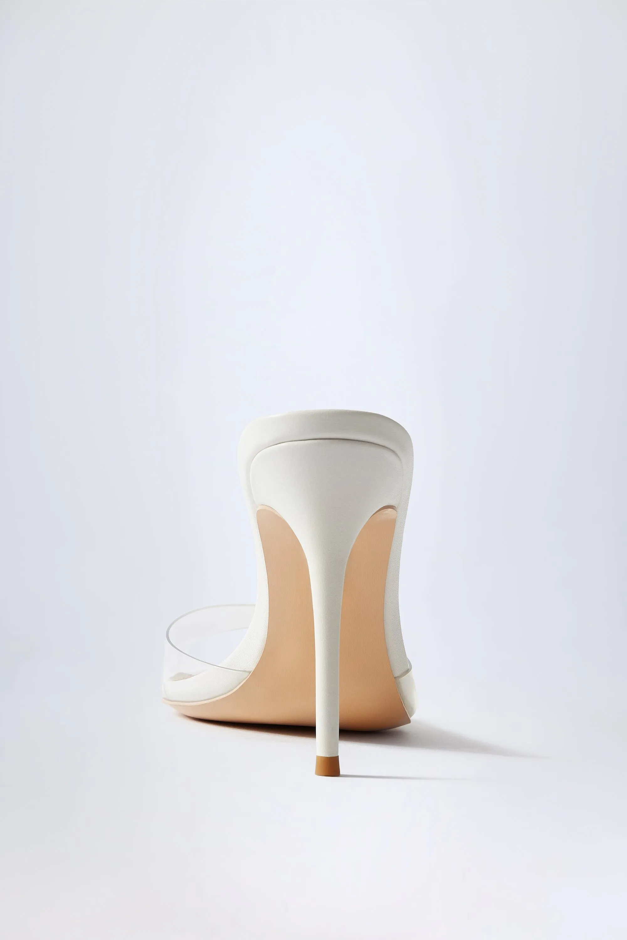 Almond-Toe Heeled Mules in Transparent PVC sold by Oh Polly product image thumbnail 2