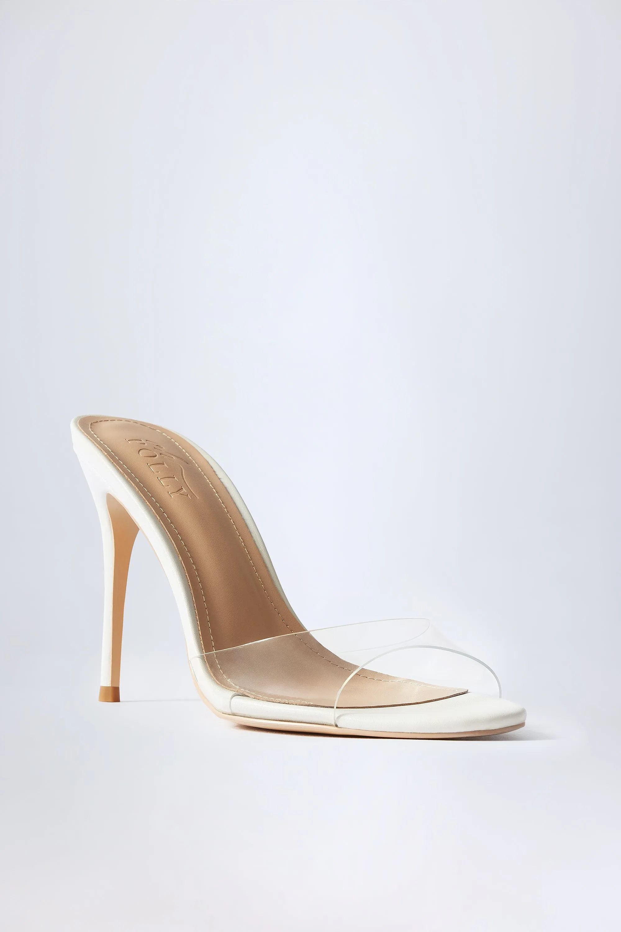 Almond-Toe Heeled Mules in Transparent PVC sold by Oh Polly product image thumbnail 3