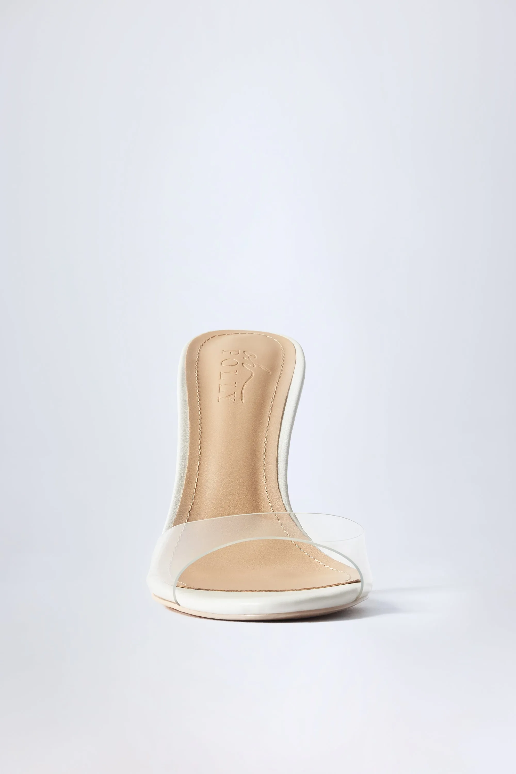 Almond-Toe Heeled Mules in Transparent PVC sold by Oh Polly product image thumbnail 4