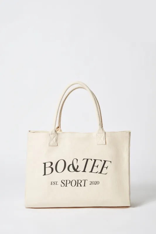 Large Canvas Tote Bag in Stone sold by Oh Polly