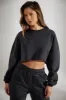 Cropped Oversized Sweatshirt in Washed Black sold by Oh Polly