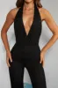 Tall Embellished Plunge Neck Jumpsuit in Black sold by Oh Polly