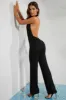 Tall Embellished Plunge Neck Jumpsuit in Black sold by Oh Polly