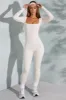 Tall Square Neck Long Sleeve Jumpsuit in Ivory sold by Oh Polly