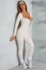 Tall Square Neck Long Sleeve Jumpsuit in Ivory sold by Oh Polly