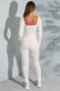 Tall Square Neck Long Sleeve Jumpsuit in Ivory sold by Oh Polly