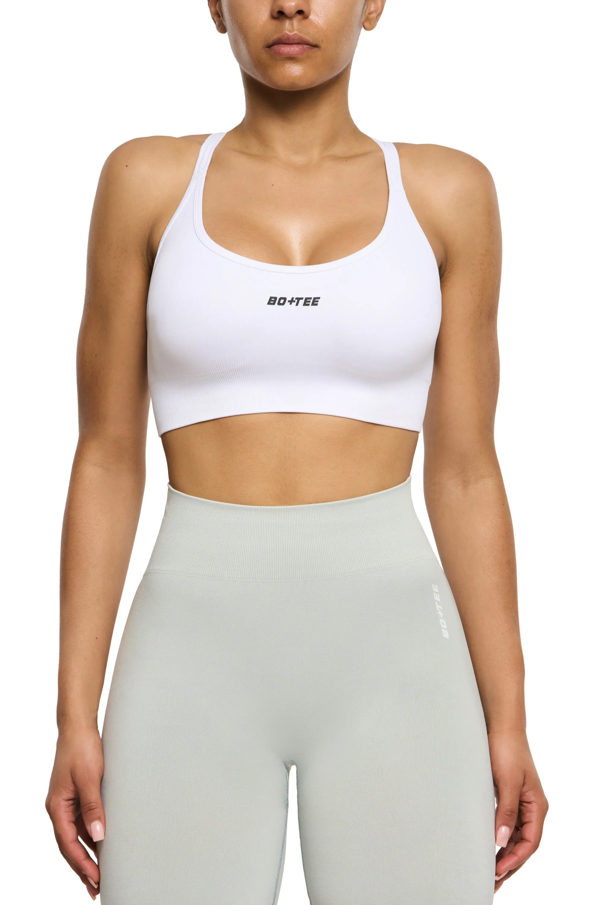 Seamless Strappy Sports Bra in White sold by Oh Polly product image thumbnail 2