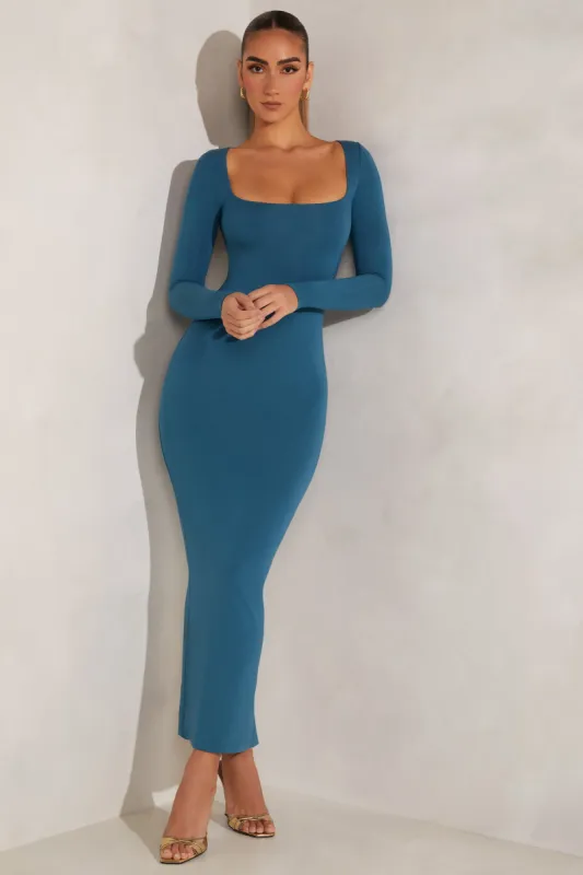 Long Sleeve Maxi Dress in Teal sold by Oh Polly