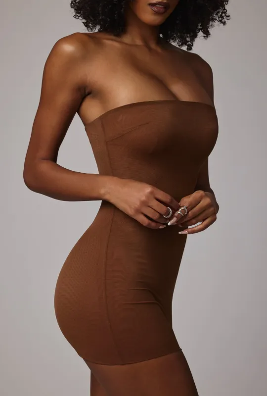soft mesh mini slip dress Intimates Soft Mesh Mini Slip Dress in Deep Cocoa