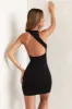 High Neck Open Back Racer Mini Dress in Black sold by Oh Polly