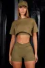 Short Sleeve Cropped T-Shirt in Olive sold by Oh Polly