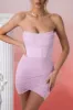 Bandeau Wrap Mini Dress in Pink sold by Oh Polly