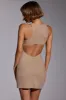 Embellished A-Line Mini Dress in Gold sold by Oh Polly