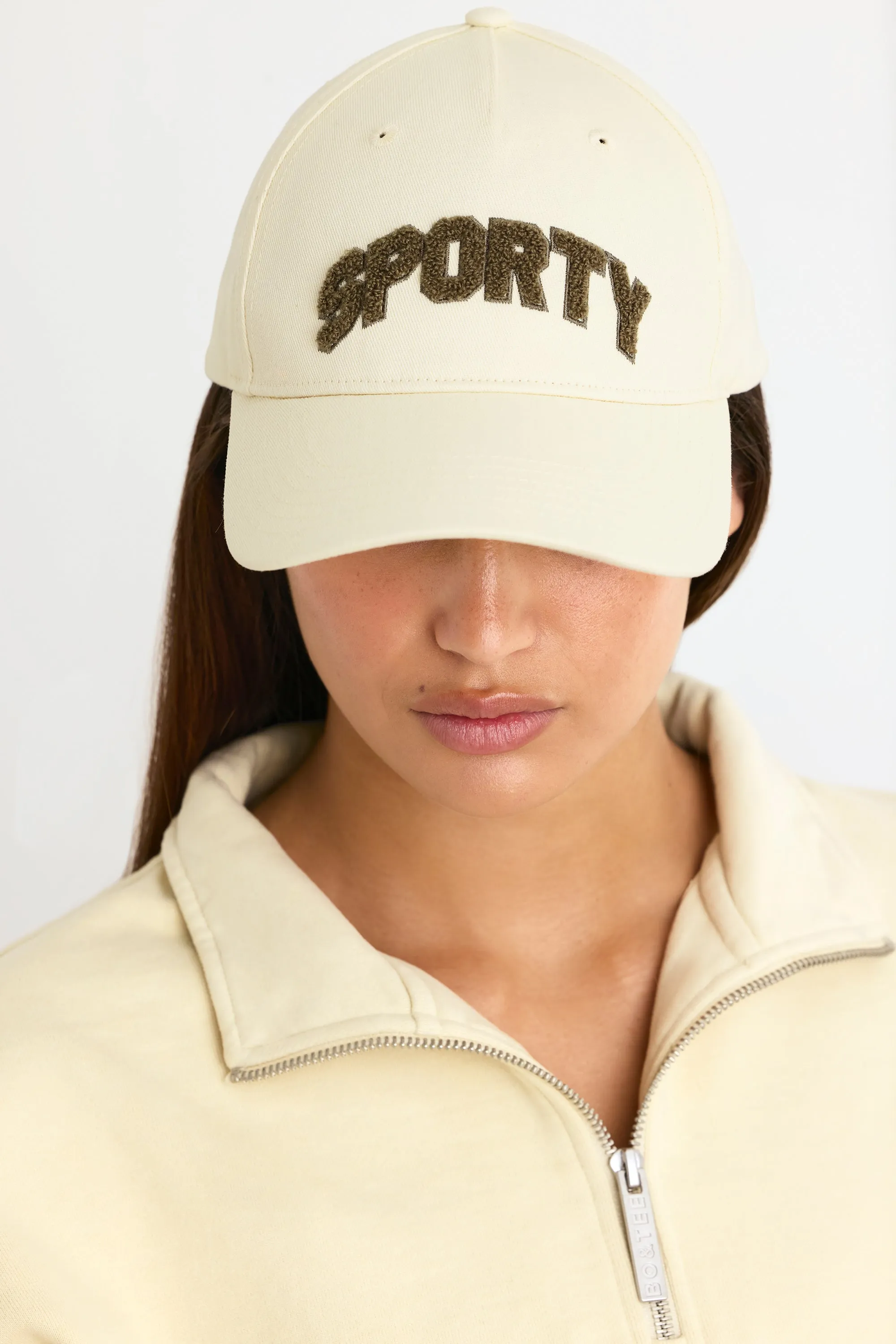 Appliqué Baseball Cap in Bone sold by Oh Polly product image thumbnail 3