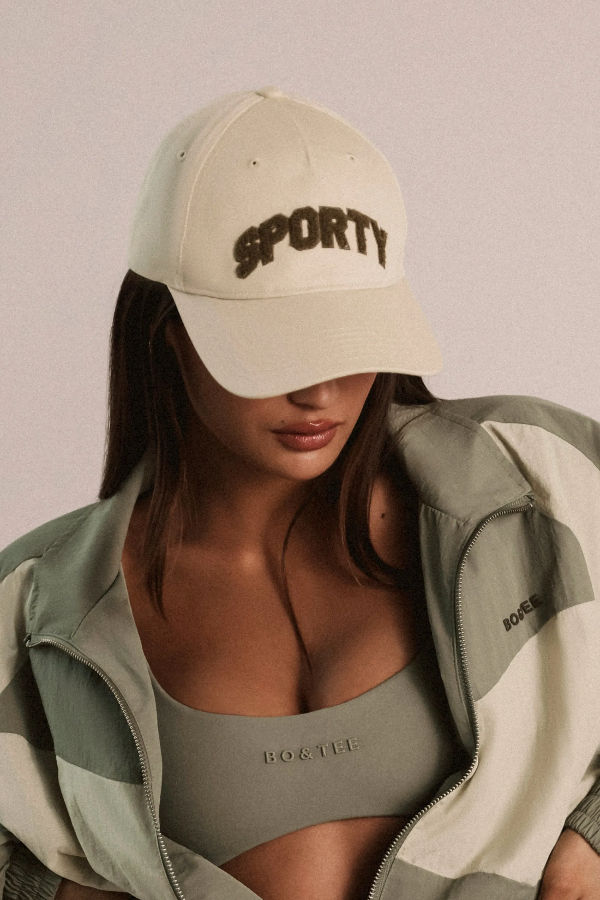Appliqué Baseball Cap in Bone sold by Oh Polly