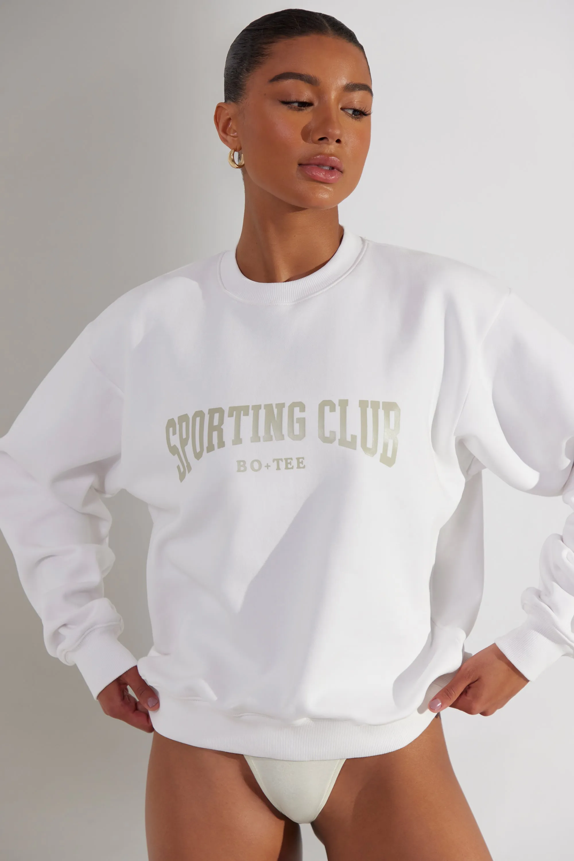 Oversized Sweatshirt in White sold by Oh Polly product image thumbnail 5
