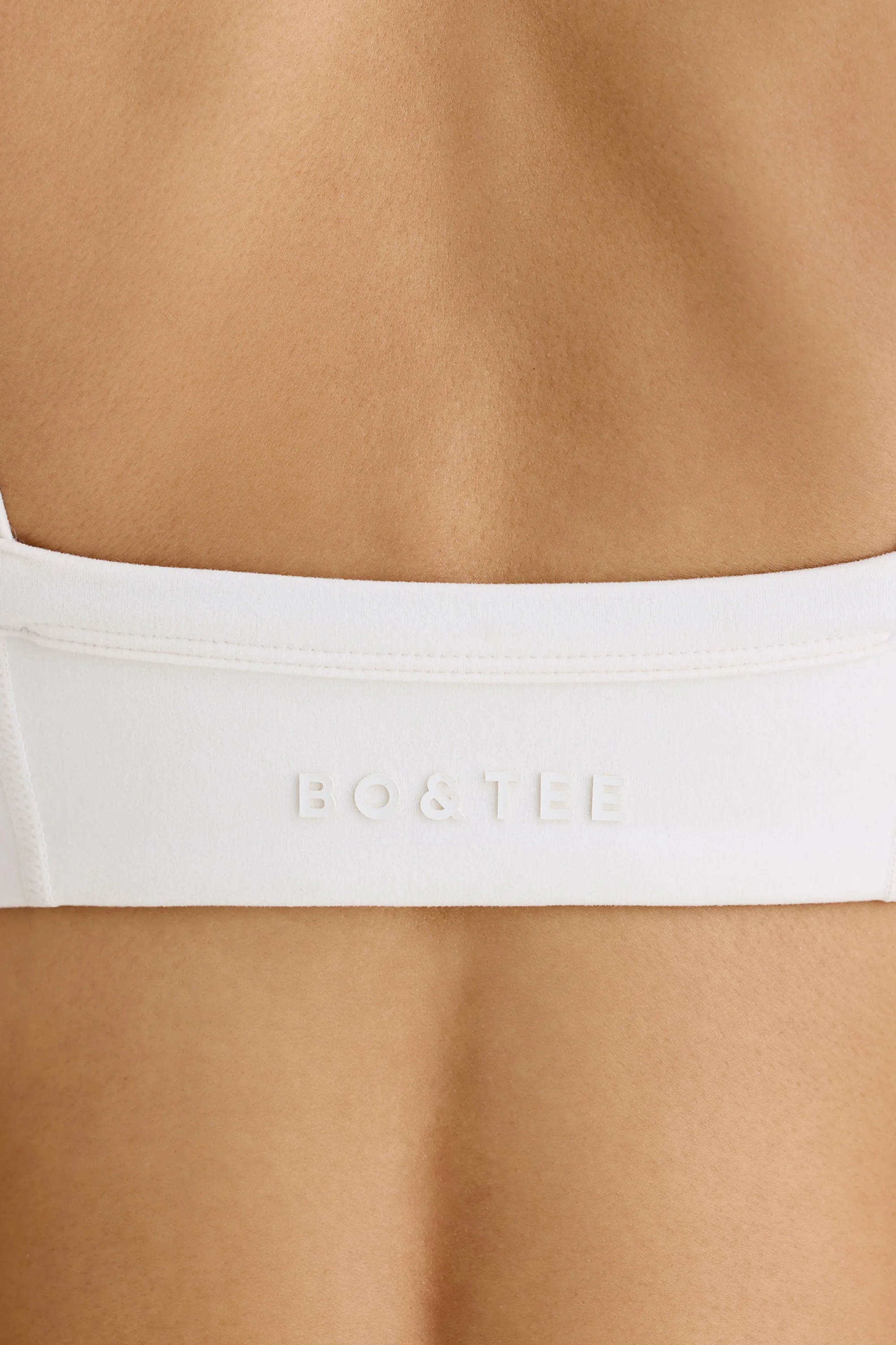 Soft Active Contrast-Trim Sports Bra in White sold by Oh Polly product image thumbnail 4