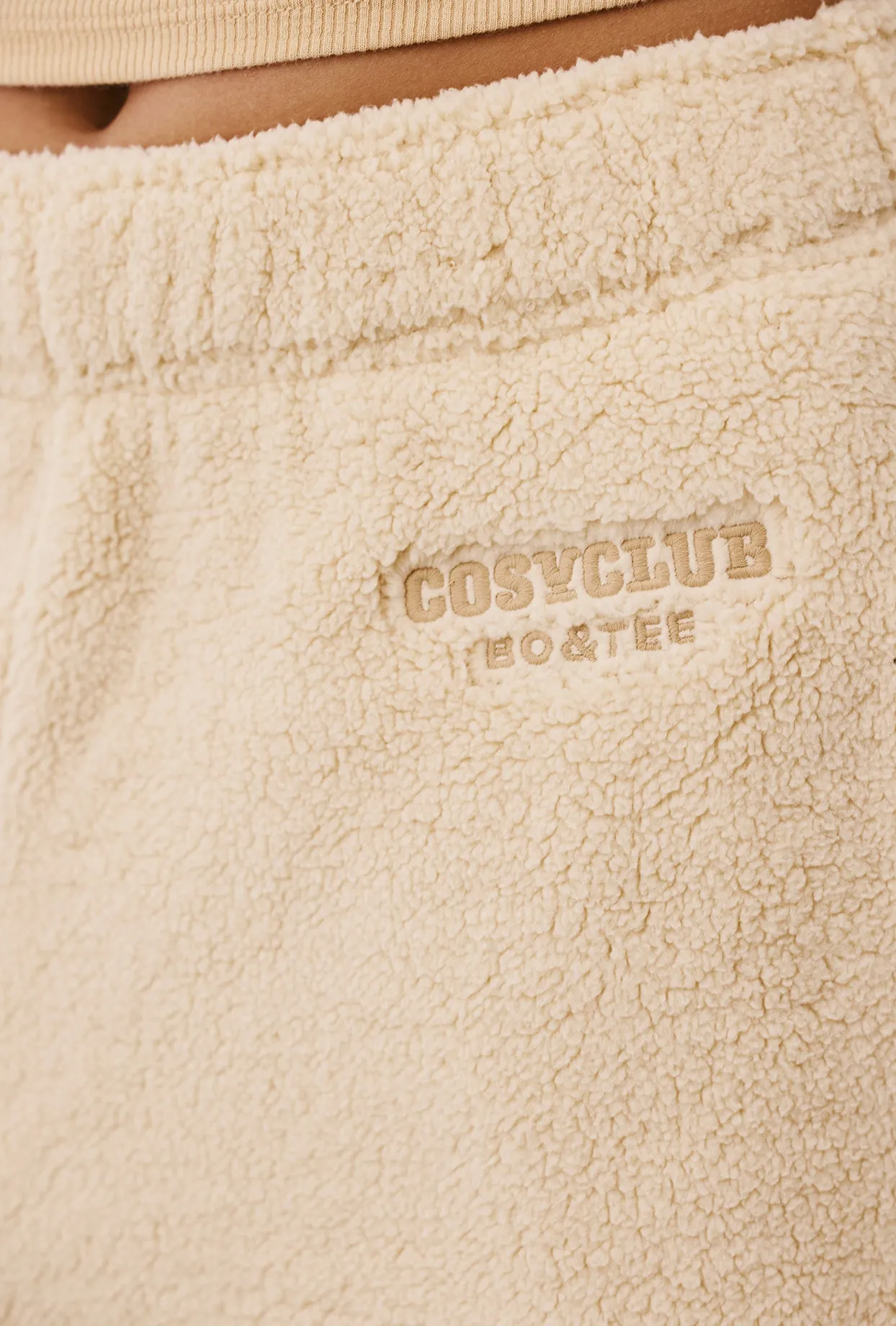 Petite Fleece Wide Leg Joggers in Cashmere sold by Oh Polly product image thumbnail 4