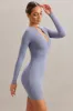 Long Sleeve Mini Dress in Blue sold by Oh Polly