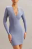 Long Sleeve Mini Dress in Blue sold by Oh Polly