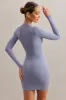 Long Sleeve Mini Dress in Blue sold by Oh Polly