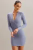 Long Sleeve Mini Dress in Blue sold by Oh Polly