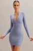 Long Sleeve Mini Dress in Blue sold by Oh Polly