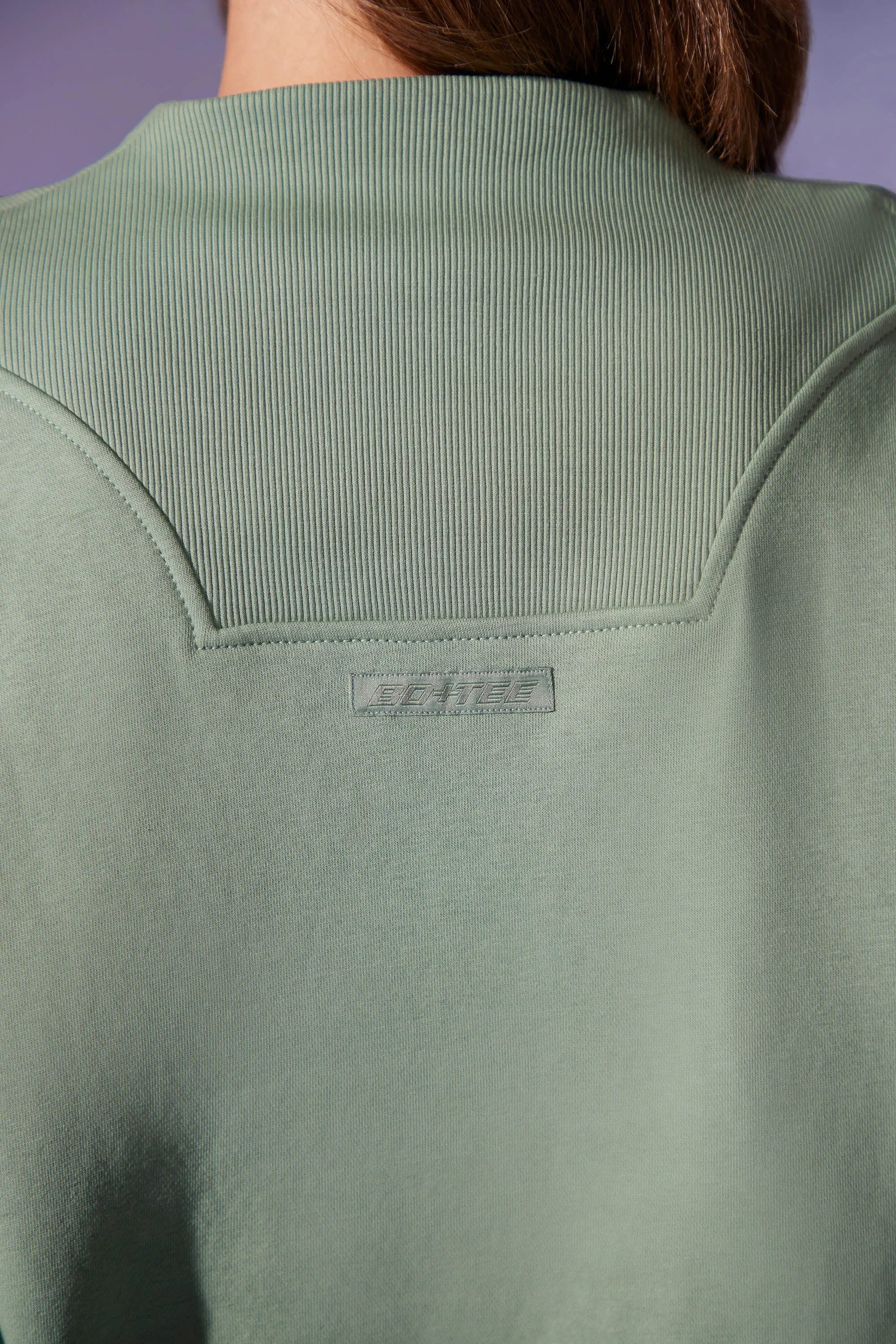 Oversized Half Zip Sweatshirt in Sage sold by Oh Polly product image thumbnail 4