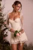 Long Sleeve Lace Corset Mini Dress in Ivory sold by Oh Polly