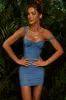 Embellished Corset Mini Dress in Cobalt Blue sold by Oh Polly