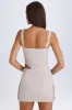 Belted Cut-Out Mini Dress in Taupe sold by Oh Polly