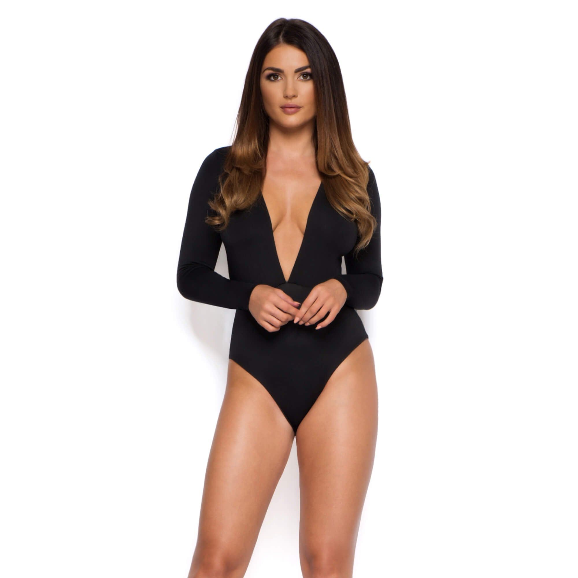 Show Down V Neck Bodysuit in Black sold by Oh Polly product image thumbnail 8