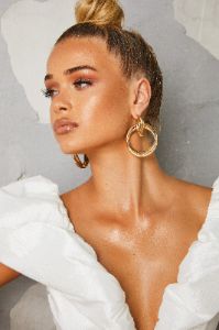 Divine 18k Gold Plated Hoop Earrings sold by Oh Polly