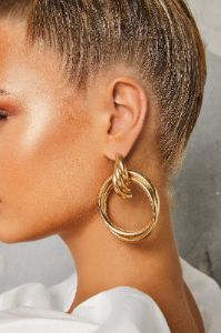 Divine 18k Gold Plated Hoop Earrings sold by Oh Polly