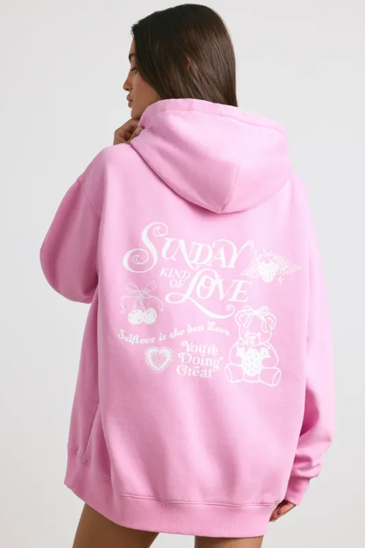 Oversized Hoodie in Bubblegum Pink sold by Oh Polly