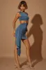 Asymmetric Ruched Mini Dress in Steel Blue sold by Oh Polly
