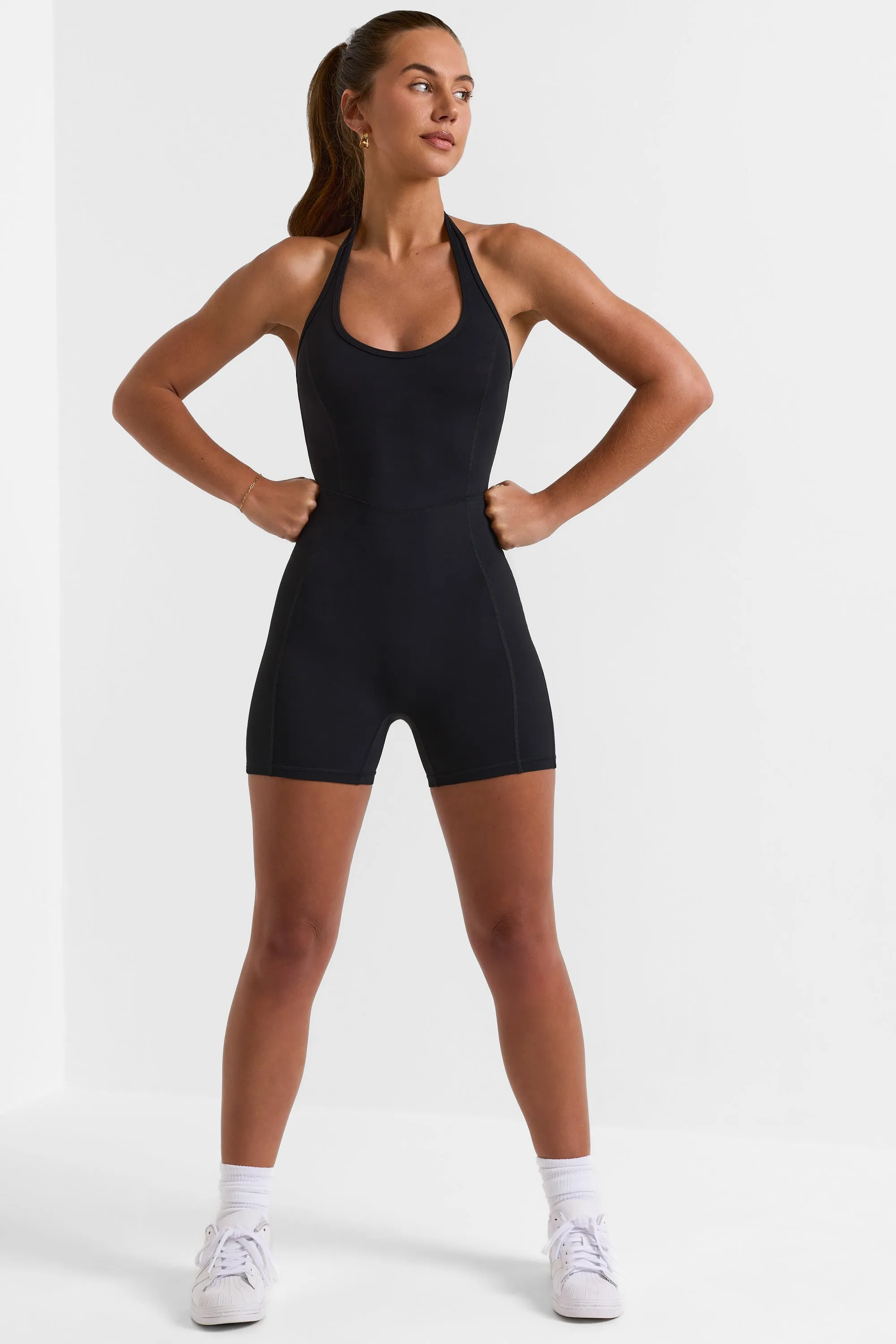 Soft Active Halterneck Unitard in Black sold by Oh Polly product image thumbnail 4
