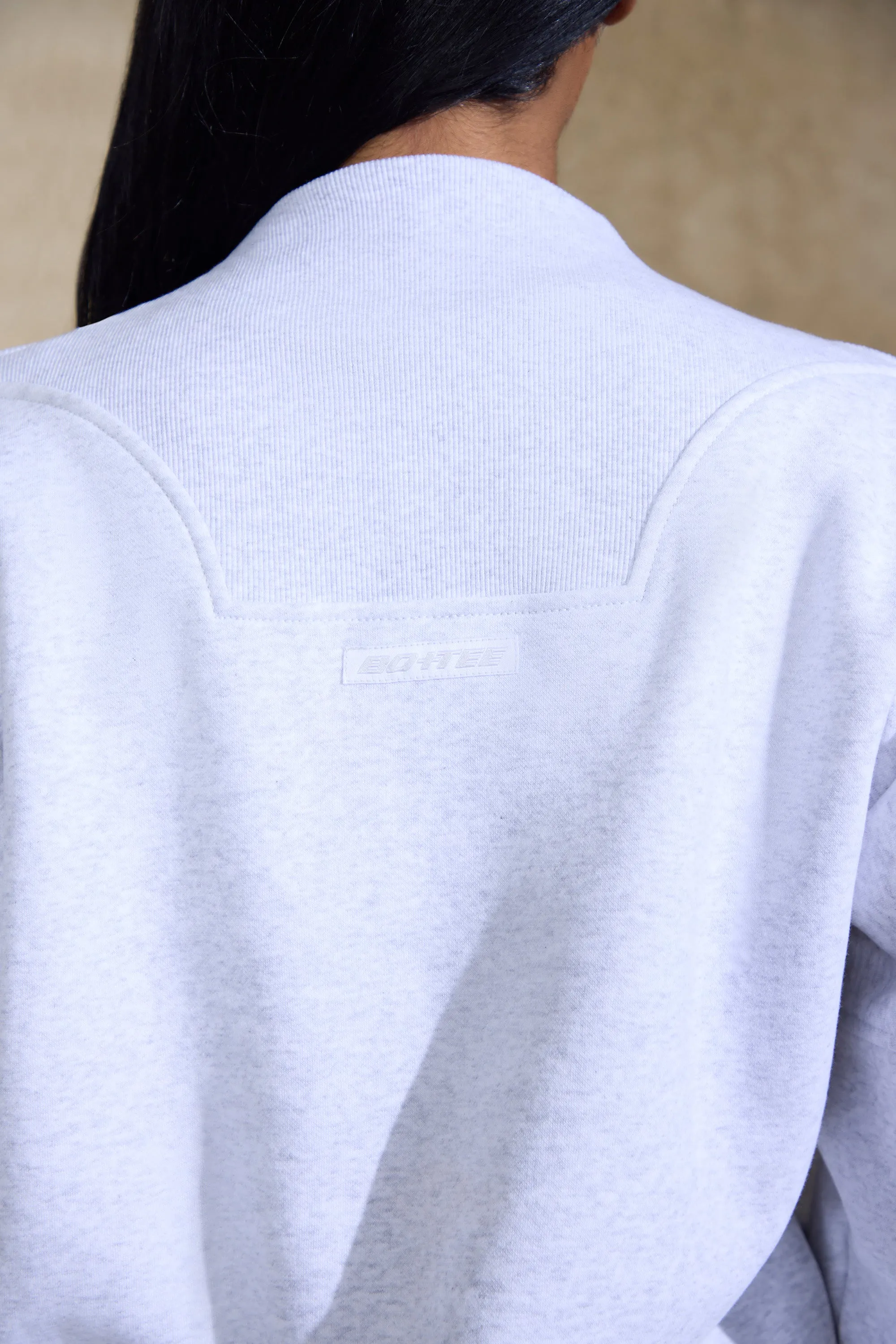 Oversized Half Zip Sweatshirt in Marled Grey sold by Oh Polly product image thumbnail 4