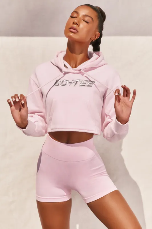 Off Duty Cropped Hoodie in Light Pink sold by Oh Polly