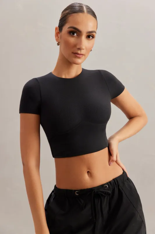 Monowire Crop Top in Black sold by Oh Polly