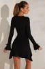 High Neck A-Line Mini Dress in Black sold by Oh Polly