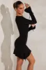 High Neck A-Line Mini Dress in Black sold by Oh Polly